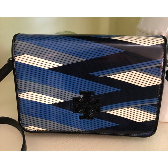 TORY BURCH Handbag Britten Printed Patent Combo Crossbody